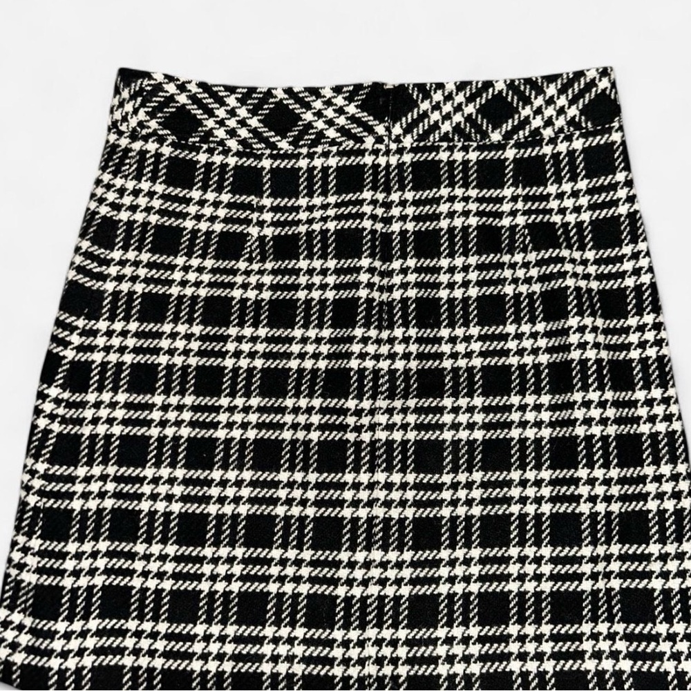 J. Crew Black and White Checkered A-Line Skirt - Picture 2 of 3